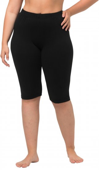 Ulla Popken Stretch Knit Bike Shorts Black - Džinsi & Bikses Lielos Izmēros – Plus Size - 