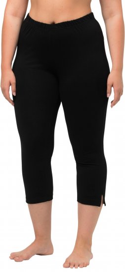 Ulla Popken Basic Stretch Knit Capris Black - Džinsi & Bikses Lielos Izmēros – Plus Size - 