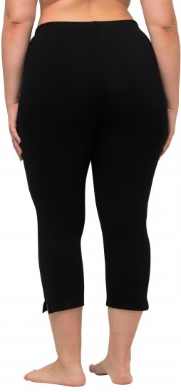 Ulla Popken Basic Stretch Knit Capris Black - Džinsi & Bikses Lielos Izmēros – Plus Size - 