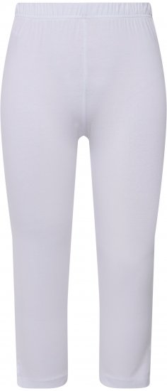 Ulla Popken Basic Stretch Knit Capris White - Džinsi & Bikses Lielos Izmēros – Plus Size - 