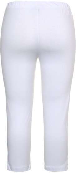 Ulla Popken Basic Stretch Knit Capris White - Džinsi & Bikses Lielos Izmēros – Plus Size - 