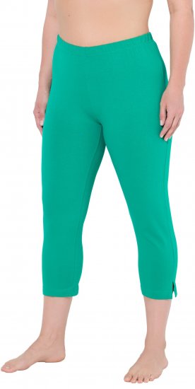 Ulla Popken Basic Stretch Knit Capris Green - Džinsi & Bikses Lielos Izmēros – Plus Size - 