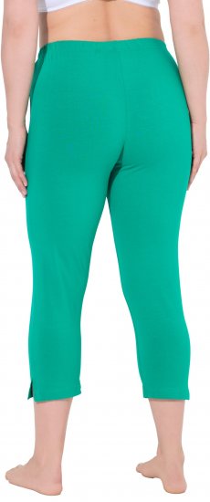 Ulla Popken Basic Stretch Knit Capris Green - Džinsi & Bikses Lielos Izmēros – Plus Size - 