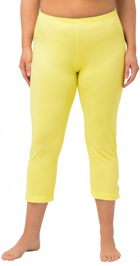 Ulla Popken Basic Stretch Knit Capris Yellow - Džinsi & Bikses Lielos Izmēros – Plus Size - 