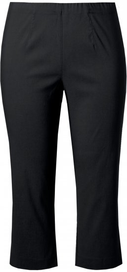 Ulla Popken Stretch Basic Bengaline Capri Pants Black - Džinsi & Bikses Lielos Izmēros – Plus Size - 