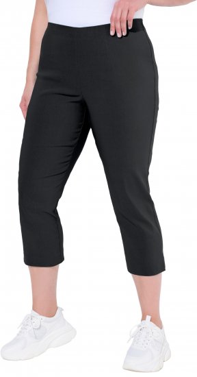 Ulla Popken Stretch Basic Bengaline Capri Pants Black - Džinsi & Bikses Lielos Izmēros – Plus Size - 