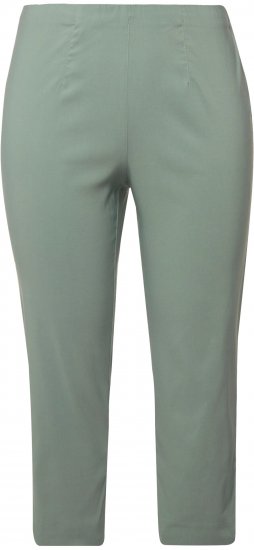 Ulla Popken Stretch Basic Bengaline Capri Pants Light Moss Green - Džinsi & Bikses Lielos Izmēros – Plus Size - 