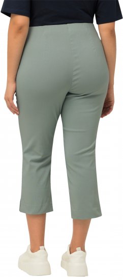 Ulla Popken Stretch Basic Bengaline Capri Pants Light Moss Green - Džinsi & Bikses Lielos Izmēros – Plus Size - 