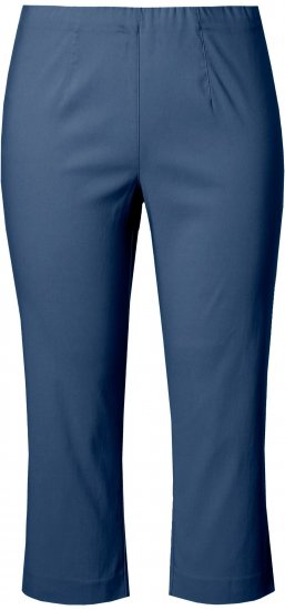 Ulla Popken Stretch Basic Bengaline Capri Pants Denim Blue - Džinsi & Bikses Lielos Izmēros – Plus Size - 