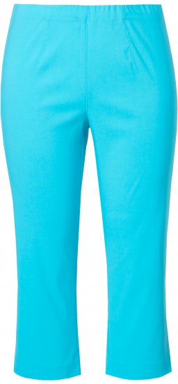 Ulla Popken Stretch Basic Bengaline Capri Pants Deep Aqua - Džinsi & Bikses Lielos Izmēros – Plus Size - 