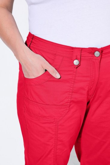 Ulla Popken Roll Tab Hem Stretch Cargo Pants Red - Bikses - Lielo izmēru bikses sievietēm