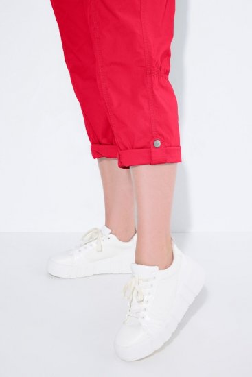 Ulla Popken Roll Tab Hem Stretch Cargo Pants Red - Bikses - Lielo izmēru bikses sievietēm