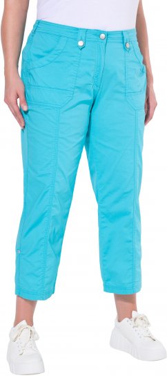 Ulla Popken Roll Tab Hem Stretch Cargo Pants Deep Aqua - Džinsi & Bikses Lielos Izmēros – Plus Size - 