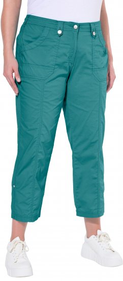 Ulla Popken Roll Tab Hem Stretch Cargo Pants Teal - Džinsi & Bikses Lielos Izmēros – Plus Size - 
