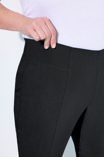Ulla Popken Bengaline Elastic Waist Stretch Capri Pants Black - Auduma bikses - Platās auduma bikses sievietēm