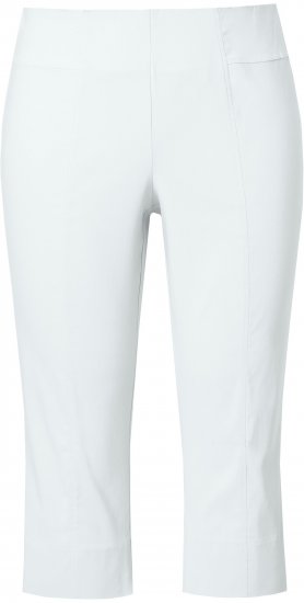 Ulla Popken Bengaline Elastic Waist Stretch Capri Pants Snow White - Džinsi & Bikses Lielos Izmēros – Plus Size - 