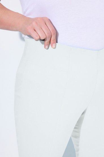Ulla Popken Bengaline Elastic Waist Stretch Capri Pants Snow White - Bikses - Lielo izmēru bikses sievietēm