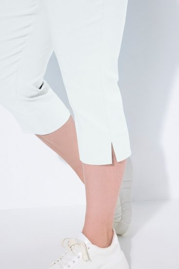 Ulla Popken Bengaline Elastic Waist Stretch Capri Pants Snow White - Bikses - Lielo izmēru bikses sievietēm
