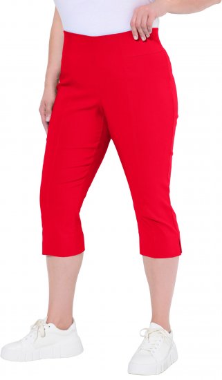 Ulla Popken Bengaline Elastic Waist Stretch Capri Pants Red - Džinsi & Bikses Lielos Izmēros – Plus Size - 