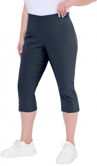 Ulla Popken Bengaline Elastic Waist Stretch Capri Pants Navy Blue - Džinsi & Bikses Lielos Izmēros – Plus Size - 