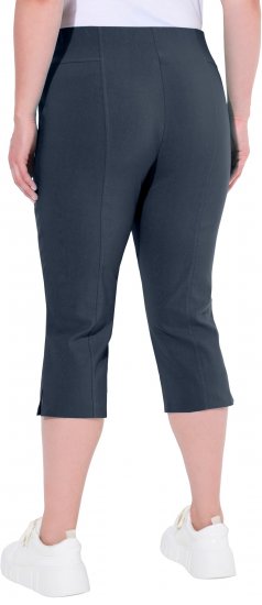 Ulla Popken Bengaline Elastic Waist Stretch Capri Pants Navy Blue - Džinsi & Bikses Lielos Izmēros – Plus Size - 