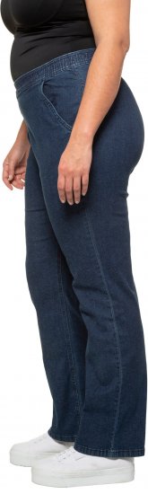 Ulla Popken Straight Leg Elastic Waist Mandy Fit Stretch Jeans Denim Blue - Džinsi & Bikses Lielos Izmēros – Plus Size - 