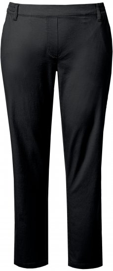 Ulla Popken Chino Elastic Waist Stretch Cotton Pants Black - Džinsi & Bikses Lielos Izmēros – Plus Size - 