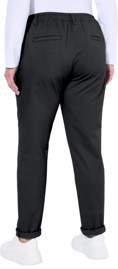 Ulla Popken Chino Elastic Waist Stretch Cotton Pants Black - Džinsi & Bikses Lielos Izmēros – Plus Size - 