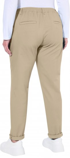 Ulla Popken Chino Elastic Waist Stretch Cotton Pants Brown - Džinsi & Bikses Lielos Izmēros – Plus Size - 