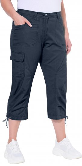 Ulla Popken Stretch Cotton Cargo Crop Pants Navy - Džinsi & Bikses Lielos Izmēros – Plus Size - 
