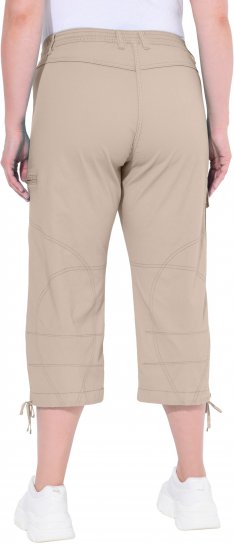 Ulla Popken Stretch Cotton Cargo Crop Pants Beige - Džinsi & Bikses Lielos Izmēros – Plus Size - 