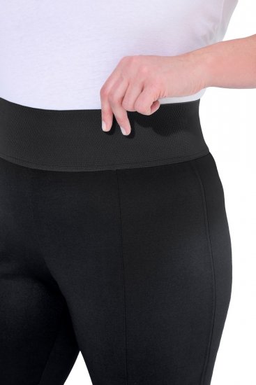 Ulla Popken Slim Leg Sienna Fit Ponte Stretch Knit Pants Black - Bikses - Lielo izmēru bikses sievietēm