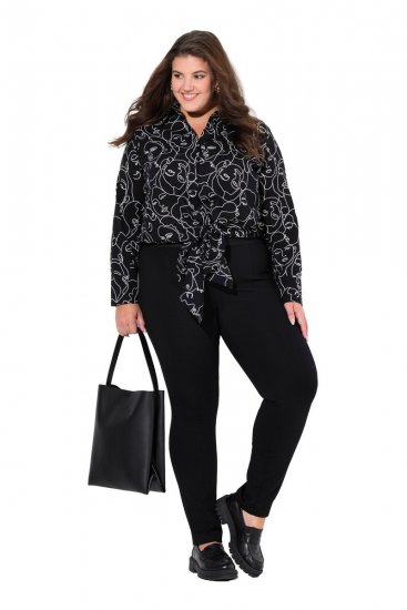 Ulla Popken Slim Leg Sienna Fit Ponte Stretch Knit Pants Black - Bikses - Lielo izmēru bikses sievietēm