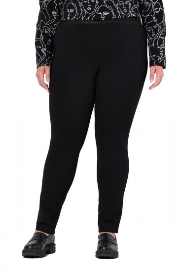 Ulla Popken Slim Leg Sienna Fit Ponte Stretch Knit Pants Black - Bikses - Lielo izmēru bikses sievietēm