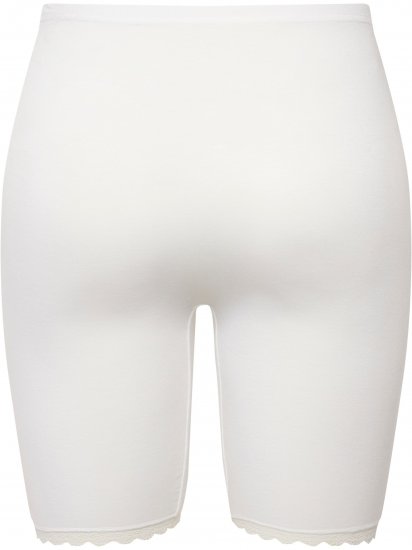 Ulla Popken Lace Hem Stretch Viscose Knit Bicycle Length Lounge Shorts White - Džinsi & Bikses Lielos Izmēros – Plus Size - 