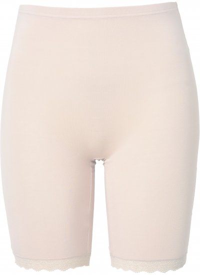 Ulla Popken Lace Hem Stretch Viscose Knit Bicycle Length Lounge Shorts Beige - Džinsi & Bikses Lielos Izmēros – Plus Size - 