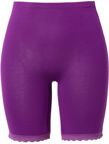 Ulla Popken Lace Hem Stretch Viscose Knit Bicycle Length Lounge Shorts Purple - Džinsi & Bikses Lielos Izmēros – Plus Size - 