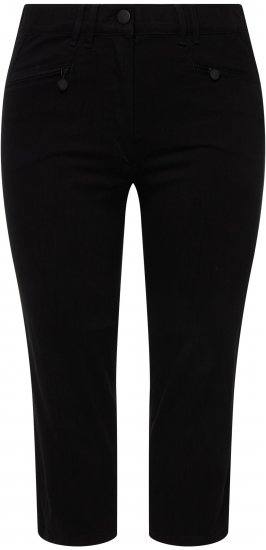 Ulla Popken Mony Stretch Capri Pants Black - Džinsi & Bikses Lielos Izmēros – Plus Size - 