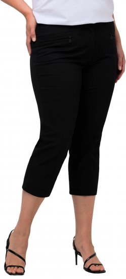 Ulla Popken Mony Stretch Capri Pants Black - Džinsi & Bikses Lielos Izmēros – Plus Size - 
