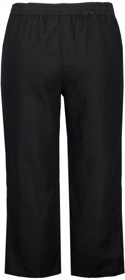 Ulla Popken Cool Linen Elastic Waist Capri Pants Black - Džinsi & Bikses Lielos Izmēros – Plus Size - 