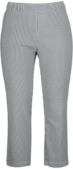 Ulla Popken Check Bengaline Slim Leg Sienna Fit Stretch Crop Pants Black - Džinsi & Bikses Lielos Izmēros – Plus Size - 