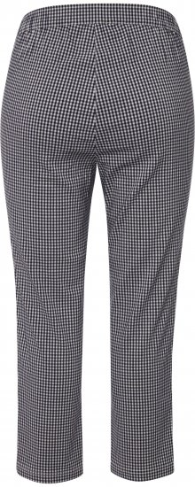 Ulla Popken Check Bengaline Slim Leg Sienna Fit Stretch Crop Pants Navy - Džinsi & Bikses Lielos Izmēros – Plus Size - 