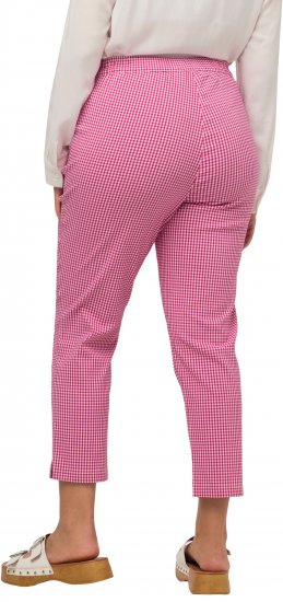 Ulla Popken Check Bengaline Slim Leg Sienna Fit Stretch Crop Pants Pale Lilac - Džinsi & Bikses Lielos Izmēros – Plus Size - 