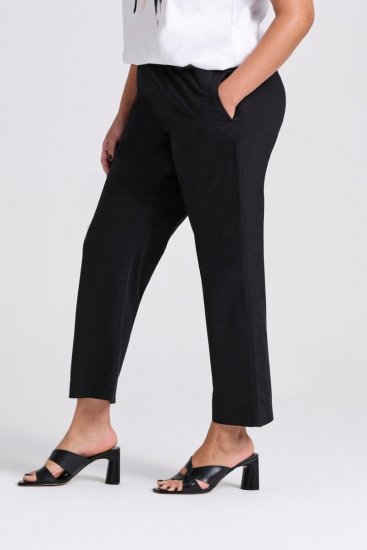 Ulla Popken Wide Leg Ruby Fit Stretch Chino Pants Navy - Bikses - Lielo izmēru bikses sievietēm