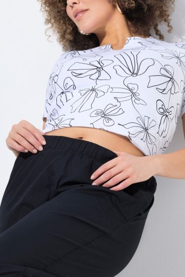 Ulla Popken Wide Leg Ruby Fit Stretch Chino Pants Navy - Bikses - Lielo izmēru bikses sievietēm