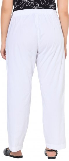 Ulla Popken Wide Leg Ruby Fit Stretch Chino Pants Snow White - Džinsi & Bikses Lielos Izmēros – Plus Size - 