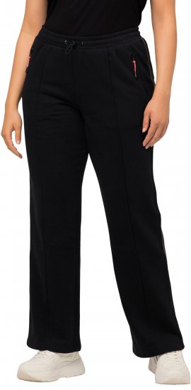 Ulla Popken Holo Detail Sweatpants Black - Džinsi & Bikses Lielos Izmēros – Plus Size - 