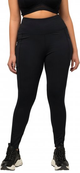 Ulla Popken High Waist Quick Dry Recycled Stretch Leggings Black - Džinsi & Bikses Lielos Izmēros – Plus Size - 