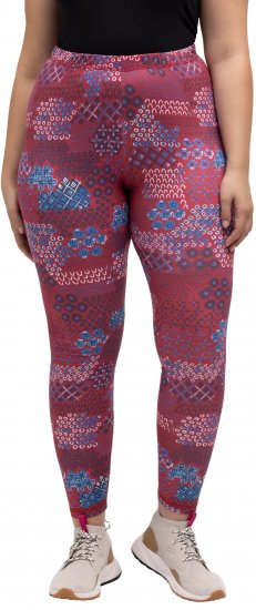 Ulla Popken Graphic Print Recycled Polyester Quick Dry Stretch Leggings Red - Džinsi & Bikses Lielos Izmēros – Plus Size - 