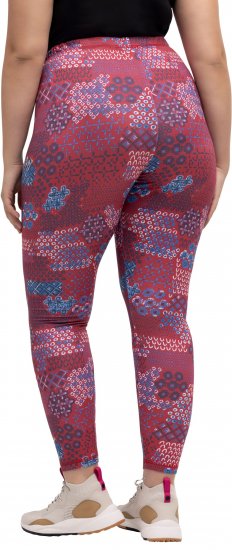 Ulla Popken Graphic Print Recycled Polyester Quick Dry Stretch Leggings Red - Džinsi & Bikses Lielos Izmēros – Plus Size - 